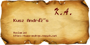 Kusz András névjegykártya