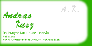 andras kusz business card